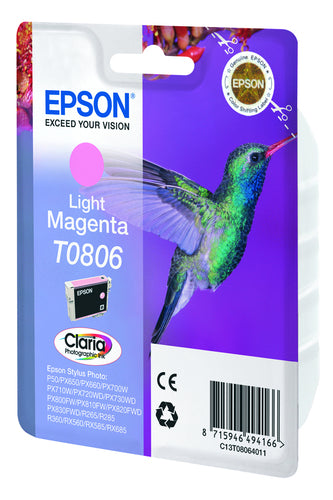 Epson Hummingbird Singlepack Light Magenta T0806 Claria Photographic Ink Epson Hummingbird Singlepack Light Magenta T0806 Claria Photographic Ink